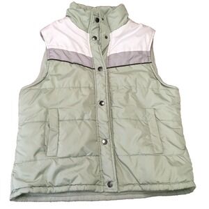 Vintage style Seventy Seven winter vest size L mint green snap closure 2 pockets